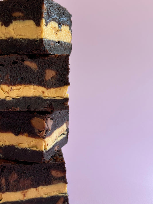 Fudgy chocolate brownies stuffed with Caramilk